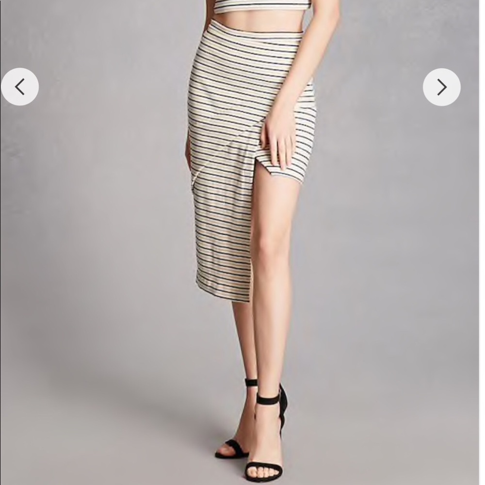 Long crossover hem skirt